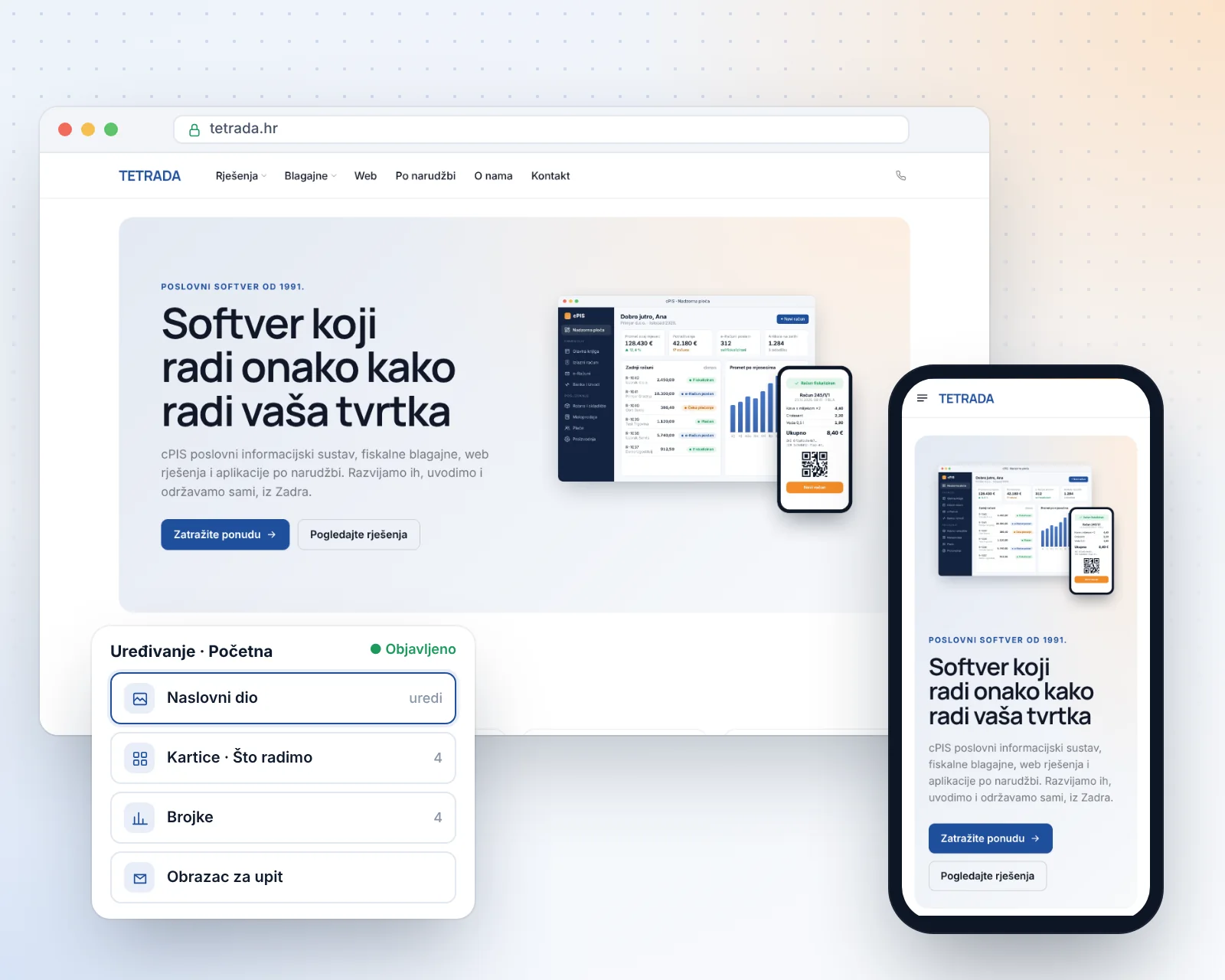 Web stranica na računalu i mobitelu